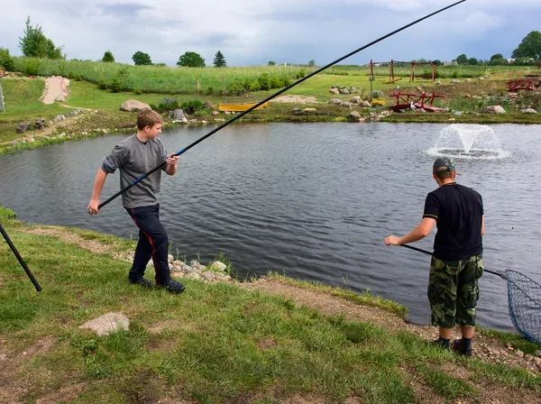 stock image Fishermen At The Lake