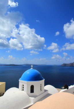 Mavi dome Kilisesi, oia, santorini, Yunanistan