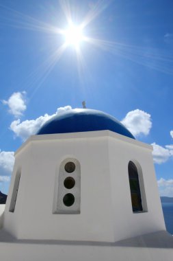 Greek orthodox church in Santorini island, Greece clipart