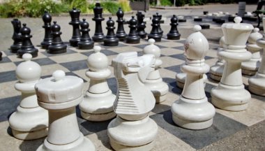 Açık chessgame, burçları park, geneva, İsviçre