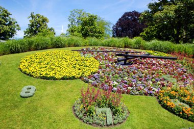 Famous flower clock, Geneva, Switzerland clipart