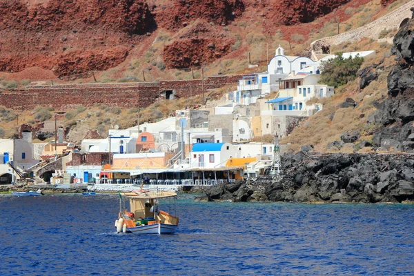 Thirassia harbor, Santorini, Grécia — Fotografia de Stock