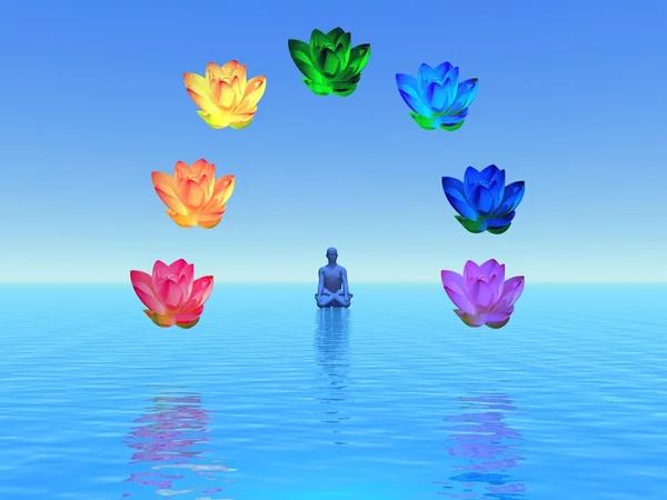 Meditation och chakran — Stockfoto