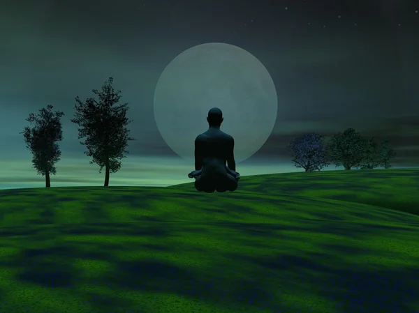 Zielony medytacji — Zdjęcie stockowe