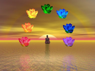 Meditation and chakras clipart