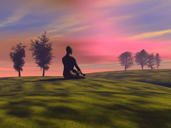 Zonsopgang meditatie — Stockfoto
