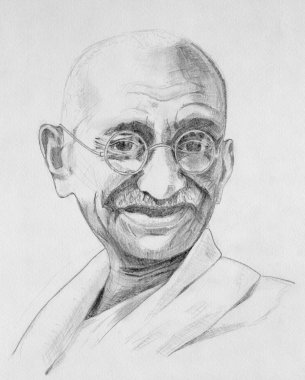 Mahatma Gandhi portrait clipart