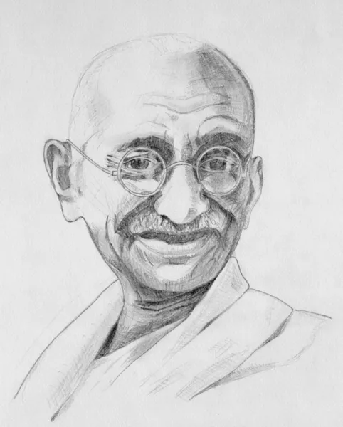 Retrato de Mahatma Gandhi Fotografia De Stock
