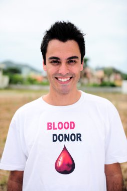 Happy blood donar smiling clipart