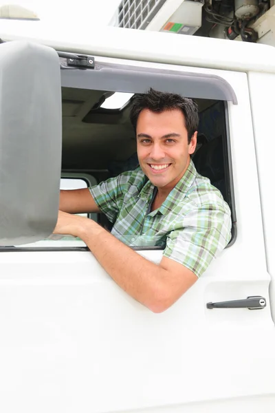 Motorista de caminhão feliz — Fotografia de Stock