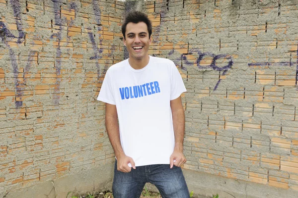 Happy male volunteer — Stock Photo, Image