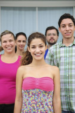 Group of casual real , teenage girl in front clipart