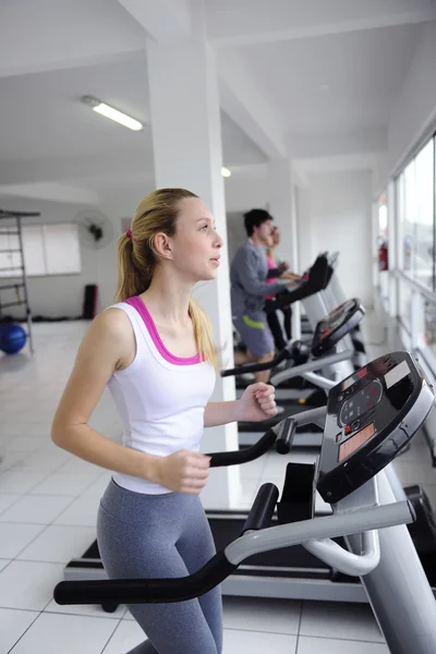 Running on treadmill at the gym — Stock Photo, Image