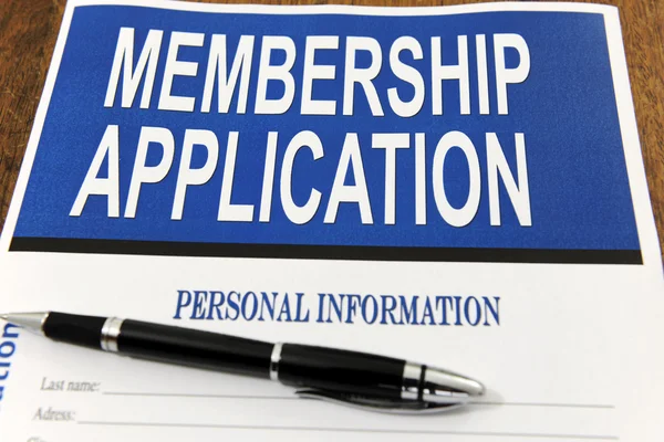 Форма заявки на членство на рабочем столе — стоковое фото