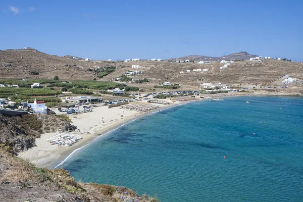 Playa Kalo Livadi en la isla de Mykonos — Foto de Stock