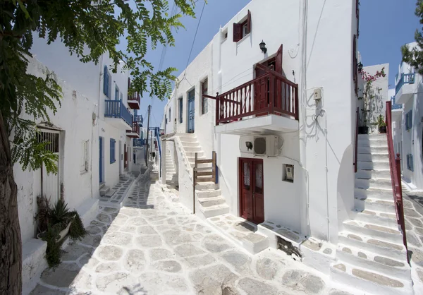 Typical street in Mykonos Royalty Free Stock Images