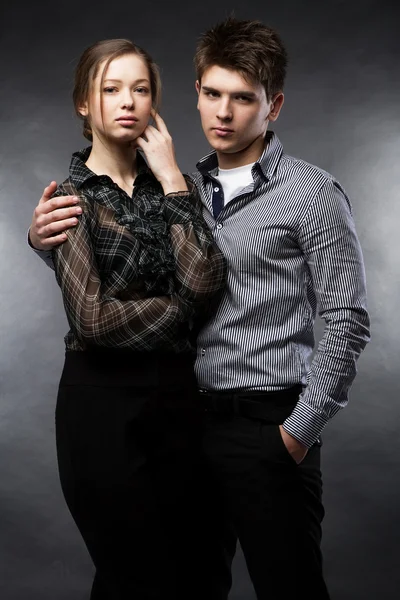 Beautiful couple on black background — Stock Photo, Image