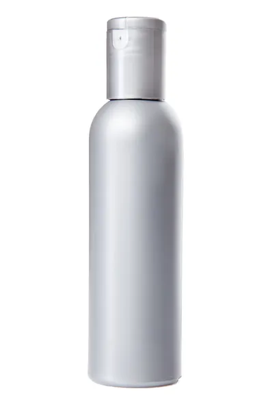 Garrafa cinza de cosméticos — Fotografia de Stock