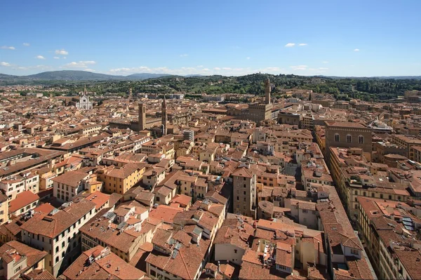 Florence, Santa Croce and Palazzo Vecchio — Stock Photo, Image