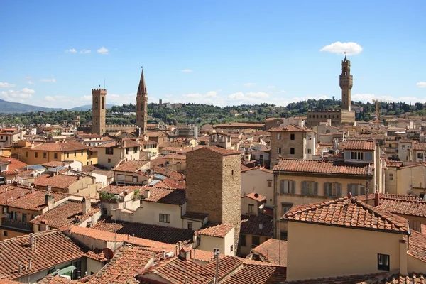 Florence en het palazzo vecchio — Stockfoto