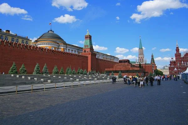 Piazza Rossa, mausoleo Lenin e Cremlino di Mosca — Foto Stock