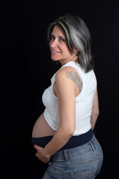 임신한 여자의 배 — 스톡 사진