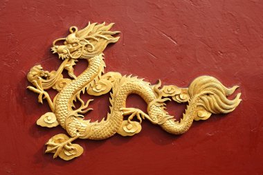 Dragon sculpture on porcelain clipart