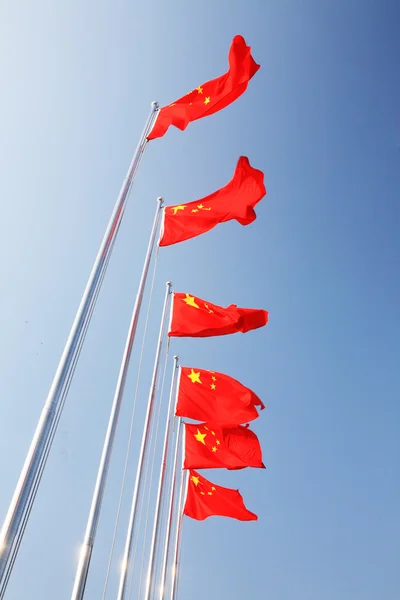 A row of Chinese flags — Stock Photo, Image