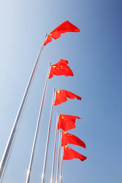 中国の旗の行 — ストック写真