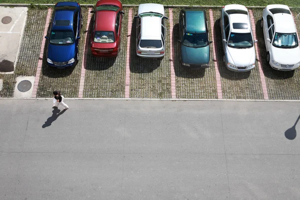 Parcheggio di piccoli modelli di auto — Foto Stock