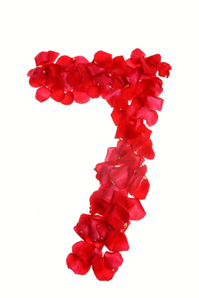 Very romantic number rose petals — Stock Photo, Image
