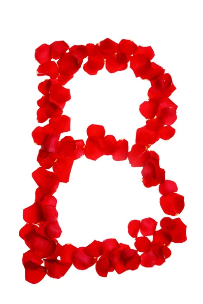 Rosenblätter bilden Buchstaben — Stockfoto