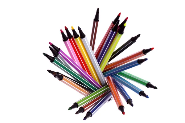 많은 다채로운 펜 — 스톡 사진