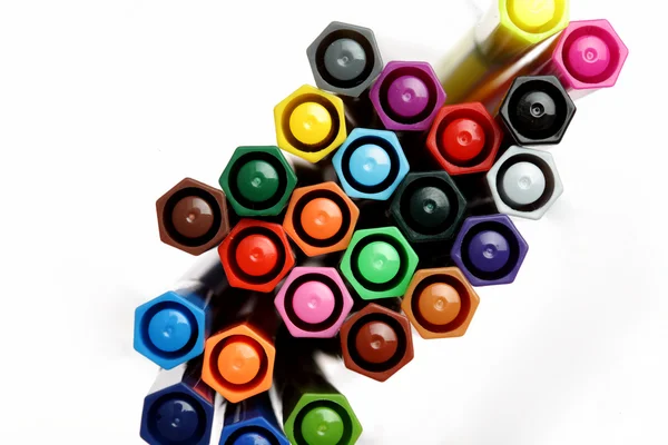 Molte penne colorate — Foto Stock