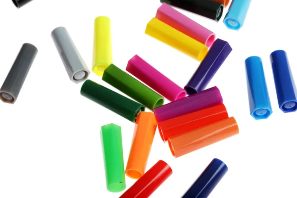 Tampas de caneta colorida — Fotografia de Stock
