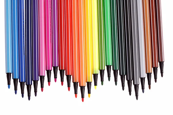 De nombreux stylos colorés — Photo