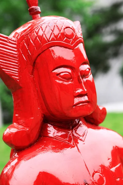 Kırmızı Çin heykeli — Stok fotoğraf