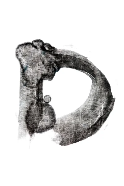 Κινεζική καλλιγραφία βούρτσα του αλφαβήτου — Φωτογραφία Αρχείου