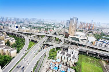 Overpass and a lot of cars clipart