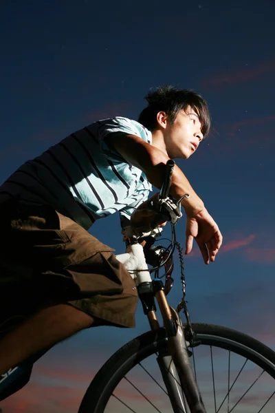Young asian biker — Stock Photo, Image