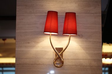 Red Bedside lamp clipart