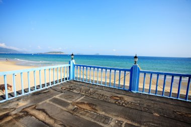 Tropical balcony with sea view clipart