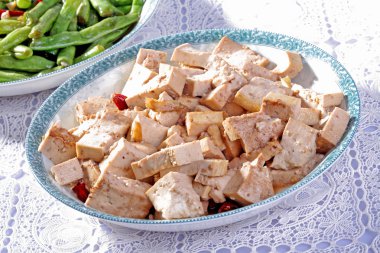 lezzetli iyi Çin Mutfağı, closeup tofu