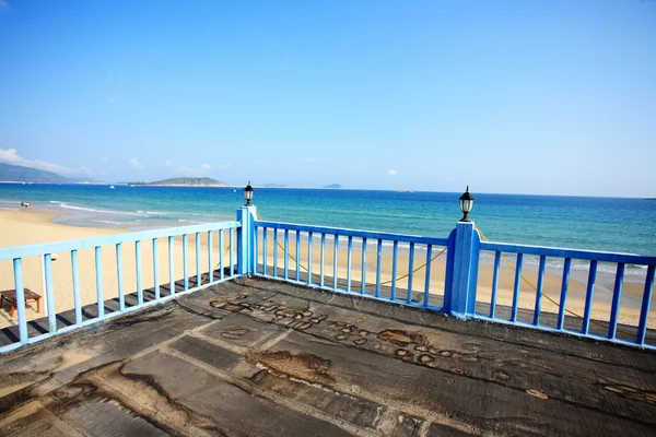 stock image Tropical balcony with sea view