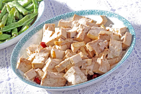 Lezzetli iyi Çin Mutfağı, closeup tofu — Stok fotoğraf