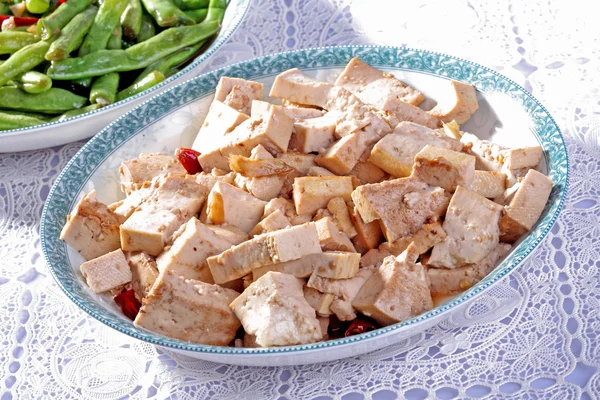 Lezzetli iyi Çin Mutfağı, closeup tofu — Stok fotoğraf