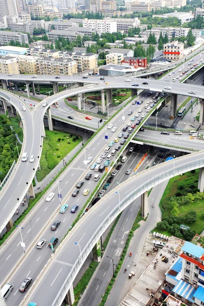 Overpass and a lot of cars — Stock Photo, Image