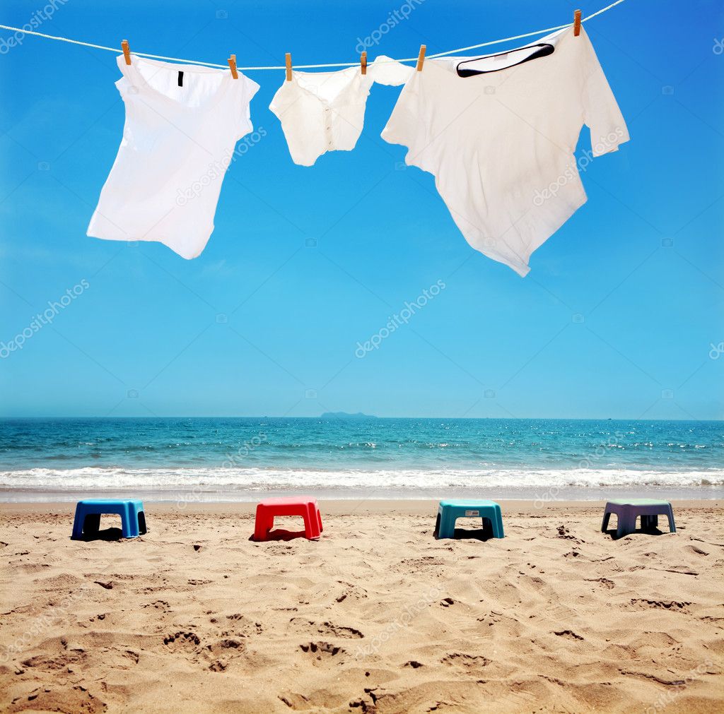 Clothes Hanging On The Clothesline — Stock Photo © Zhudifeng 10824801