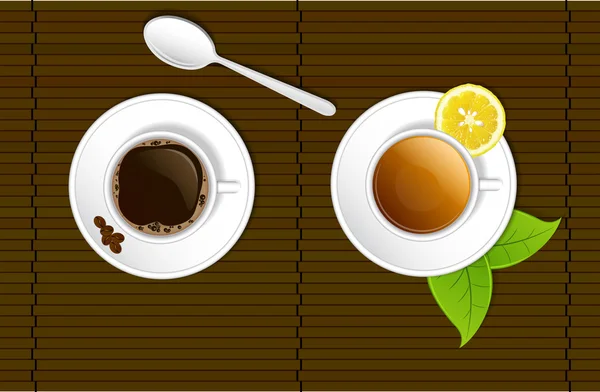 Caffè e tè — Vettoriale Stock