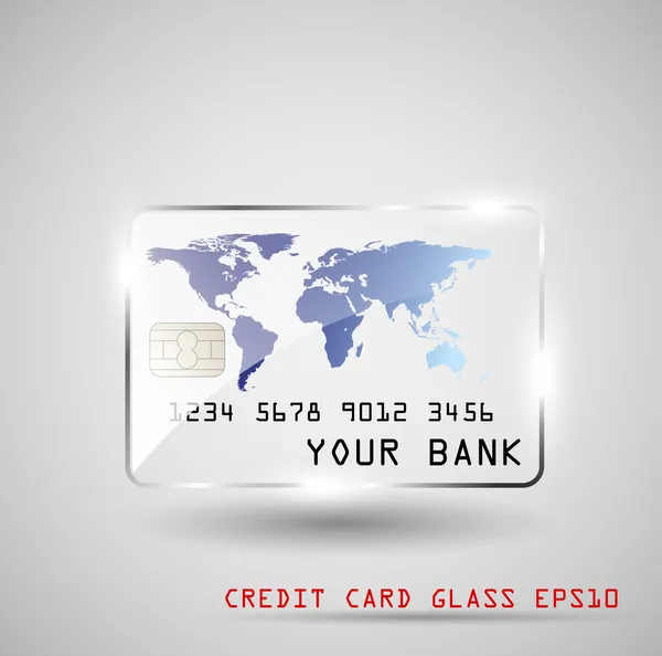 Vidrio tarjeta de crédito — Vector de stock